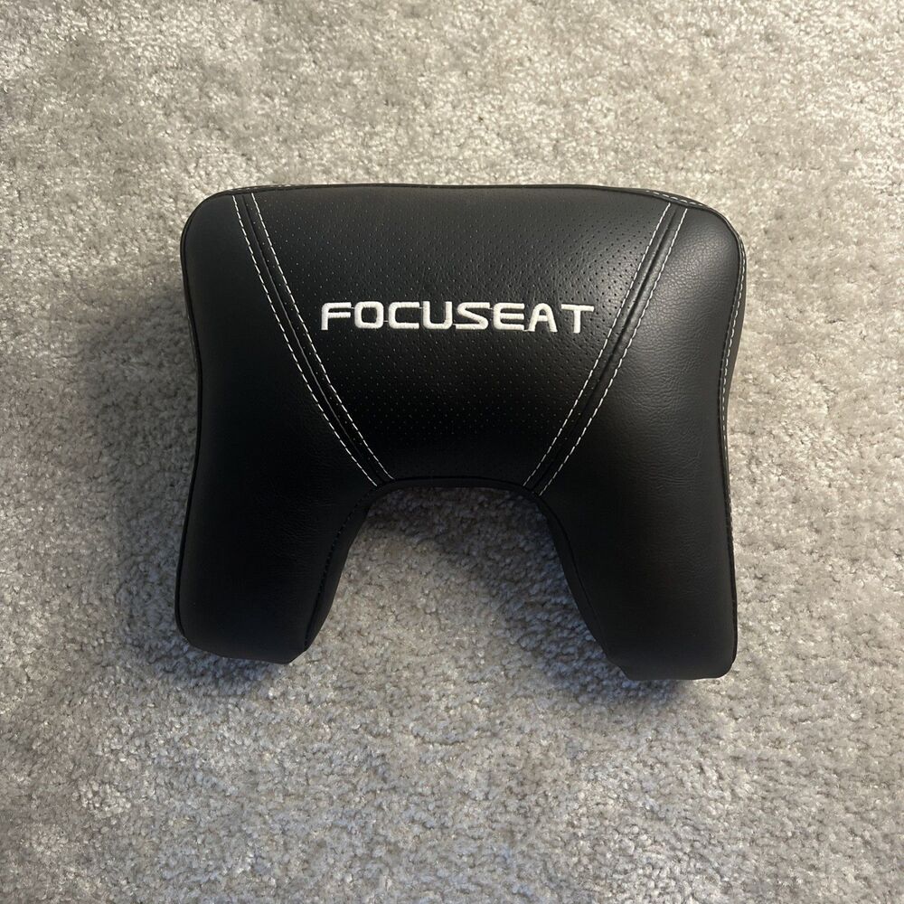 Focuseat Seat Neck Pillow Headrest Cushion For Gaming Chair Black White Letters